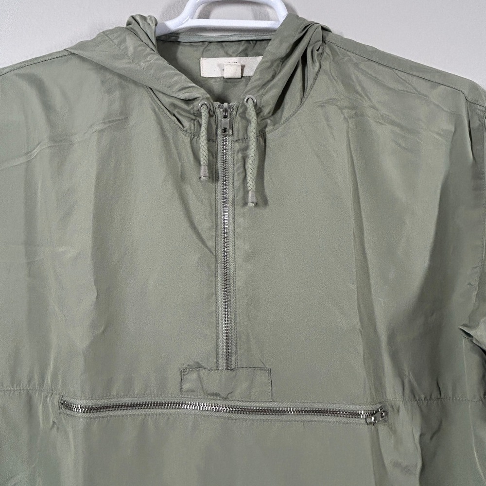 Thread + Supply Sage Green Half-Zip Hooded Anorak Windbreaker Jacket Large